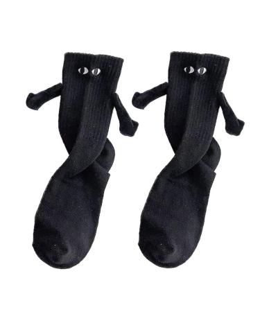 Fivetoo couple hand in hand sock magnetic couple-funny socks |Magnetic suction 3D doll hand socks funny gifts for couples black