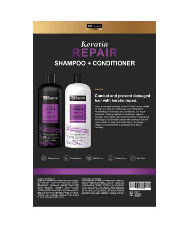 TRESemm Keratin Hair Treatment Set - Paraben & Sulfate Free Shampoo & Conditioner for Color-Treated Damaged Hair 56 Fl Oz - Deep Moisture Care - Buy Online on SooperMarket.com