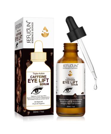 Caffeine Eye Serum with EGCG, Collagen - Anti Aging Eye Treatment Serums for Women & Men - Reduces Puffiness, Dark Circles, Under Eye Bags, Wrinkles and Fine Lines Around The Eyes (1 oz / 30 ml) Caffeine Serum