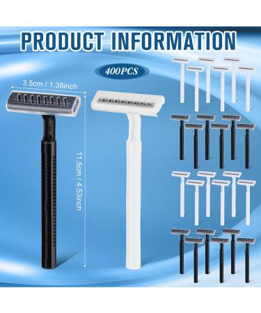 Lasnten 400 Pcs Disposable Razors - Twin Blade Individually Wrapped Stainless Steel Shaving Razors for Men & Women - Ideal for Hotels Shelters & Nursing Homes - Buy Online on SooperMarket.com