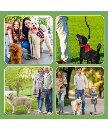 Anevios Adjustable Reflective Dog Leash 3m - Multifunctional Double Linen Nylon with 2 Carabiner Hooks & 3 Rings for Large & Medium Dogs | International Shipping Available - Buy Online on SooperMarket.com