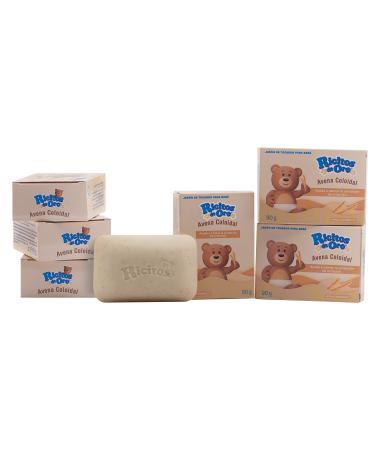 Ricitos de Oro Oat Bar Soap Hypoallergenic Bar Soap with Oat Assists in Moisturizing Baby's Skin Delicate Skin 6-Pack 6 Bar Soaps. Oat Blossom 1 Count (Pack of 6)