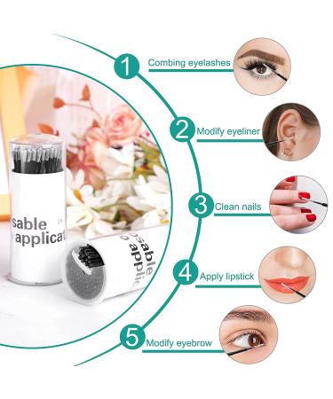 Dming 200PCS Micro Applicators Brushes - Black Mini Cotton Swabs for Eyelash Extensions & Makeup - Disposable Microswabs for Glue Removal and Lash Care - Buy Online on SooperMarket.com