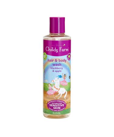 Childs Farm Kids Hair & Body Wash for Dry Sensitive Skin Blackberry & Organic Apple Gently Cleanses Vegan Cruelty-Free 8.4 Fl Oz