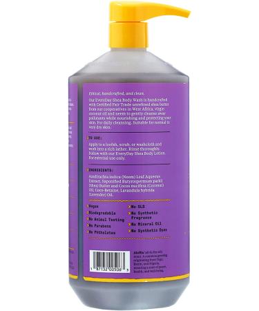Alaffia Everyday Shea Body Wash - Lavender for Dry Skin, 32 fl oz (950 ml) - Buy Online on SooperMarket.com