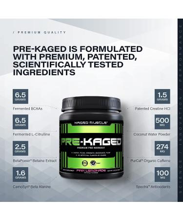 Buy Kaged Muscle PRE-KAGED Pre-Workout Primer - Pink Lemonade 1.30 lb (588g) for Energy & Focus - Buy Online on SooperMarket.com
