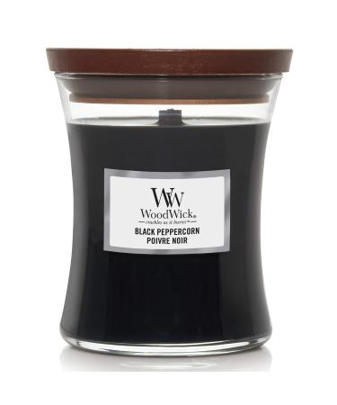 Woodwick medium -sized fragrance candle in the hourglass with a crackling wick |Black Peppercorn |Burning time for up to 60 hours medium of Hourglass medium -sized Black Peppercorn