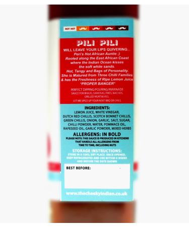 Cheeky Indian Pili Pili Original Extra Hot Peri Sauce 270g | Authentic UK Made Tangy Flavours | Small Batch, Fresh Ingredients | Ideal for Dips & Marinades - Buy Online on SooperMarket.com
