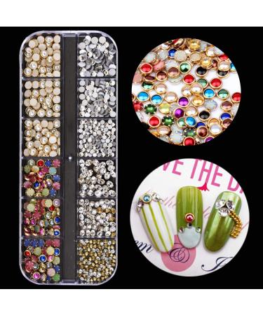 EBANKU Nail Art Rhinestones Gems Set with Tweezers and Wax Pens - 10 Boxes Nail Jewels Diamonds for Stunning Nail Charms - Buy Online on SooperMarket.com