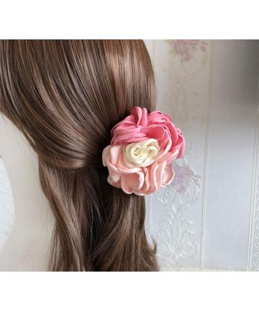 Sweet Rose Flower Hair Claws Set - 2PCS Pink & Pink Blue | Women's Hair Accessories - Buy Online on SooperMarket.com