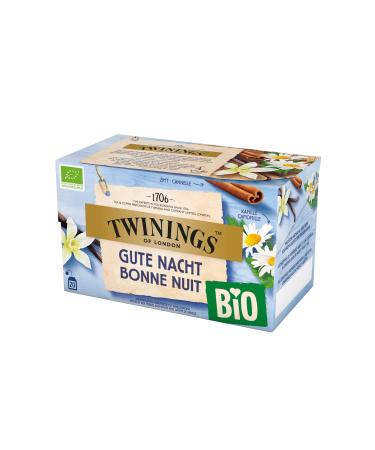 Twinings organic good night herbal tea-soothing organic herbal tea mixture with chamomile cinnamon and vanilla refined with rooibos 20 tea bags 34 g