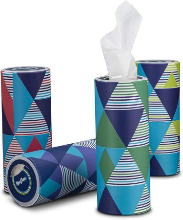 Reeflex Car Tissues - 200 Facial Tissues in 4 Canisters | Soft, Durable, 2-Ply Travel Tissues | Convenient Cup Holder Fit | 50 Count per Canister - Buy Online on SooperMarket.com