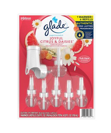 Glade PlugIns Scented Oil Warmer + 6 Refills (Joyful Citrus & Daisies)