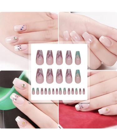 Press on Nails for Women | Colorful Press on False Nails User Friendly Fake Nails Set Cute Women False Nails for Holiday Dates Birthday Parties - Buy Online on SooperMarket.com