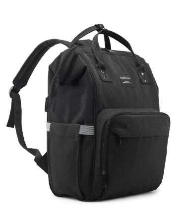 Kiddycare-backpack/wrap backpack with 15 pockets hard-wearing baby wrap pocket high quality with isotherm bottle compartment maternity bag black unit size
