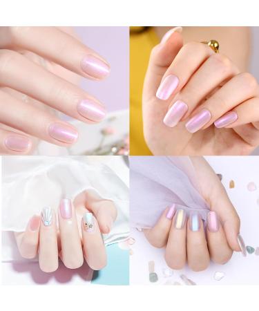 Pink Pearl Nail Polish - Shimmer Mermaid Nail Polish - Pearlescent Shell Pearl Pink Nail Polish - Polarized Glitter Nail Polish Quick Dry Long-Lasting Breathable Nail Varnish - No UV Needed - Buy Online on SooperMarket.com