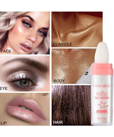 Paminify Body Glitter Powder - Shimmer Face Highlighter & Body Blusher in White Moonbeam & Golden Bronze Shades - Buy Online on SooperMarket.com