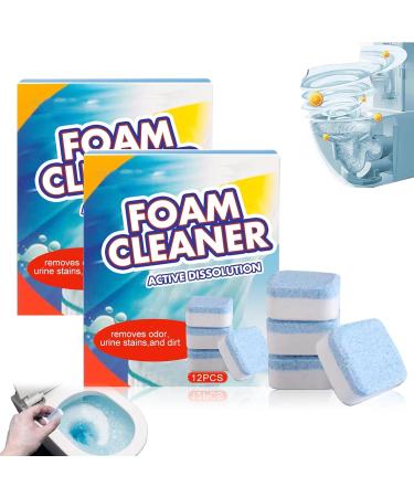 Automatic Powerful Foam Cleaner 2023 Upgrade Foam Cleaner for Toilet Cleaner Foaming for Toilet Foam Cleaner Active Dissolution Toilet Bathroom Cleaners Natural Toilet Cleaner Easy to Use (2Box)
