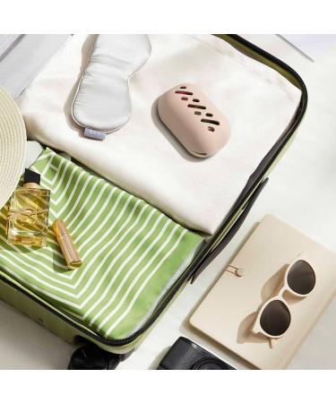 FERYES Large Silicone Makeup Sponge Holder - Portable Double Sided Beauty Blender Case in Khaki - Buy Online on SooperMarket.com