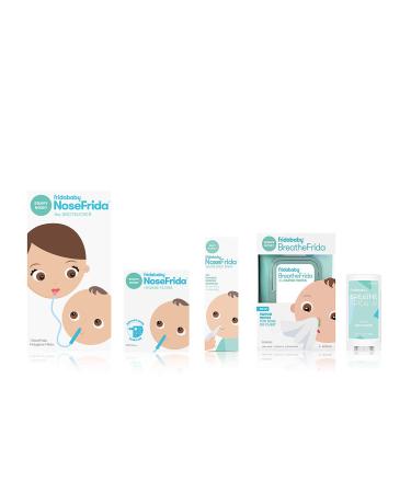 Cold and Flu NoseFrida Bundle- 5 Items by Frida Baby Cold and Flu Bundle (NoseFrida, Hygien Filters, BreathFrida Nose Wipes, Snot Spray and Vapor Rub)