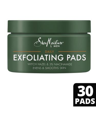 SheaMoisture Men Exfoliating Pads - Textured Cotton Rounds with Witch Hazel & Niacinamide | Facial Skin Care for Men | 2 Pack - 30 Pads Each - Buy Online on SooperMarket.com