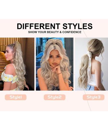 YEESHEDO Brown Long Wavy Drawstring Ponytail Hair Extension - 26 Inches (Blonde to Platinum) - Buy Online on SooperMarket.com