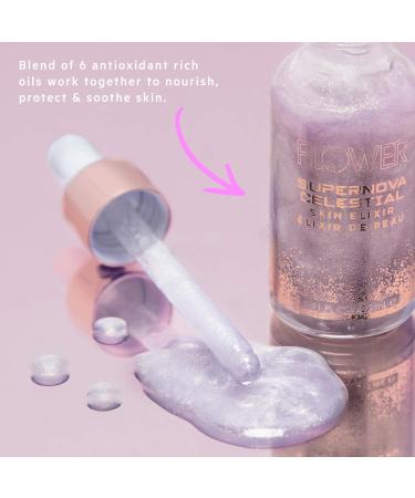 Flower Beauty Supernova Celestial Skin Elixir - Vegan Face Primer with Antioxidant-Rich Oils for Smooth & Bright Skin - Buy Online on SooperMarket.com