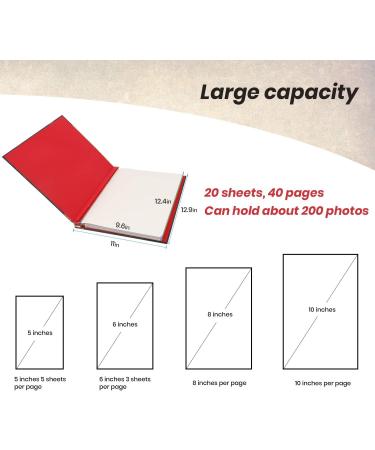 Magnetic Self-Stick Page Photo Album - Handmade DIY Album for Wedding, Anniversary, Family - Holds Various Photo Sizes - Buy Online on SooperMarket.com