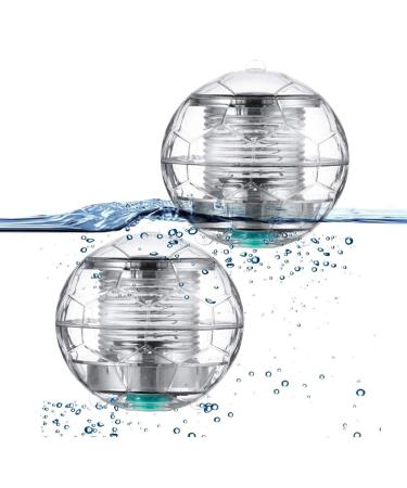Herefun 2 pieces Solar floating pool light pool lighting water floating lamps solar floating ball water light pond lighting color wedge for garden tree pond swimming pool