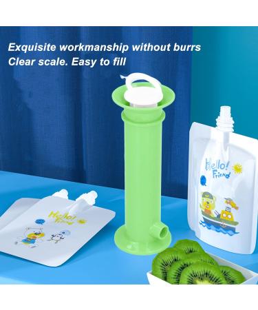 Squeeze Station Baby Food Pouch Maker with Reusable Pouches - Portable DIY Fruit Puree Filler for Infants and Toddlers - Green - Buy Online on SooperMarket.com