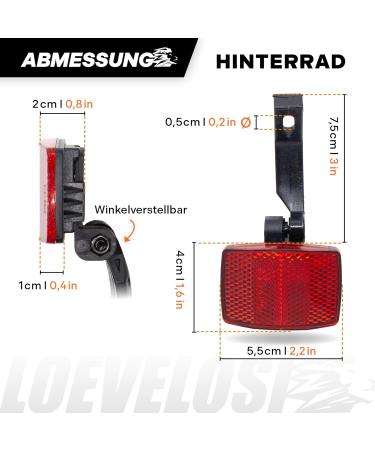 Loevelosi Bicycle Rear Wheel Reflector - Cat Eye Red Lamp with STVZO Compliant Reflectors for Children's Bikes | No Clamping Required - Buy Online on SooperMarket.com