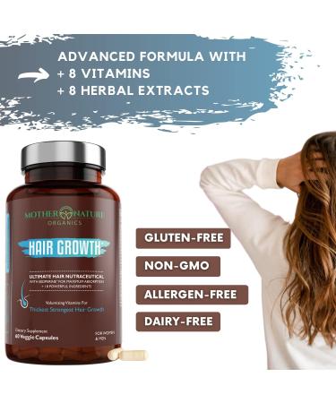 Women's Hair Growth Supplement with Collagen, Keratin & Biotin - 60 Capsules for Thicker, Fuller Hair & Faster Regrowth - Vegan & Non-GMO - 1 Month Supply - Buy Online on SooperMarket.com