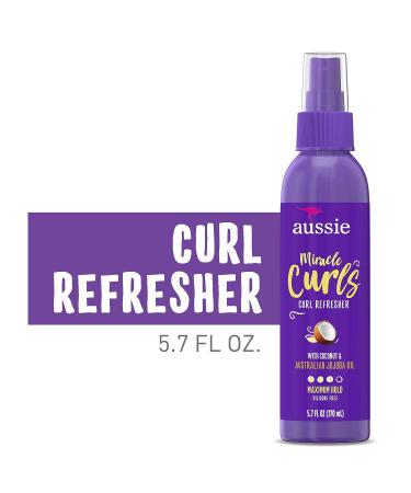 Aussie Miracle Curls Refresher Spray Gel - 5.7 oz with Coconut & Jojoba Oil - Buy Online on SooperMarket.com