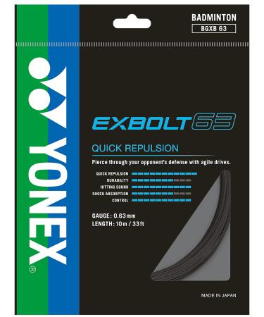 YONEX Exbolt 63 Badminton String 0.63 mm Black