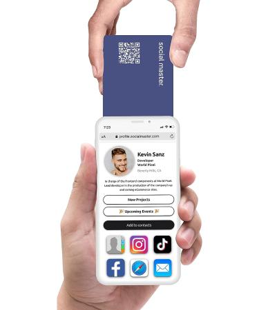 Social Master NFC Tag for Instant Contact & Social Sharing - iOS/Android Compatible (Navy) - Buy Online on SooperMarket.com