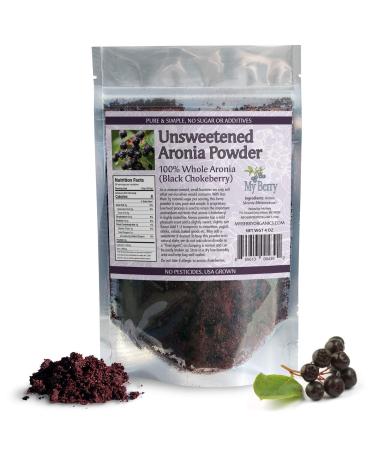 Aronia Berry Unsweetened Powder, No Pesticides, NOT Aronia Cherry from Overseas But Aronia Berry USA Grown, Aronia Black Chokeberry, Pure & Simple with No Additives
