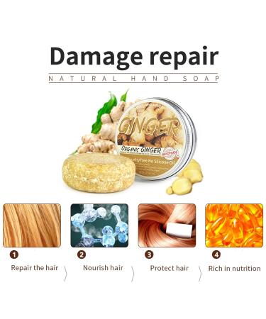 Organic Ginger Hair Regrowth Shampoo Bar - 2pcs 65g | Promotes Hair Growth & Anti-Hair Loss | Natural & Organic Ingredients - Buy Online on SooperMarket.com