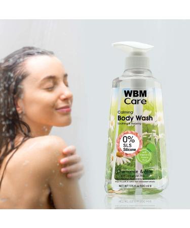 Natural Body Wash with Chamomile & Aloe - Calming Liquid Shower Gel with Himalayan Pink Salt | 17.5 Oz - Buy Online on SooperMarket.com