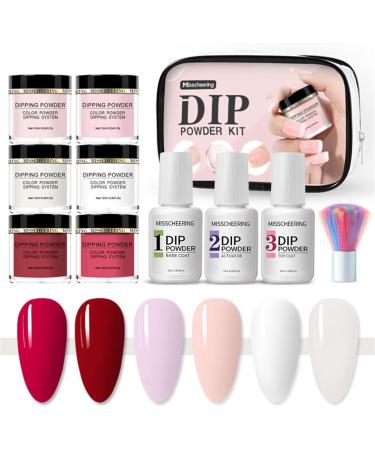 Blue Gray Nail Polish Dip Powder Nail Kit Nude Pink Glitter 6 Colors Acrylic Dipping Powder System Kit For French Nail Manicure Nail Art Set Rhinestone Applicator Tool (A One Size) One Size A - Buy Online on SooperMarket.com