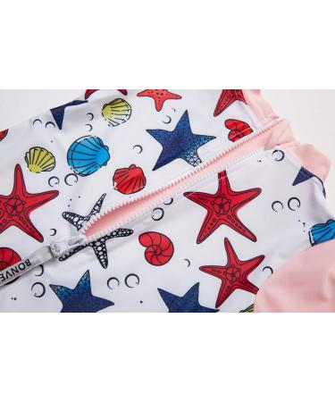 BONVERANO Baby Girls Swimsuit UPF 50+ Sun Protection 2-3 Years Pink Starfish - Buy Online on SooperMarket.com