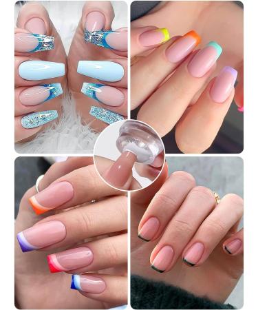 EBANKU 2PCS Clear Blue Silicone Nail Art Stamper Set with Scraper Tools for DIY Beauty Nail Art - French Smile Line Design (Transparent) - Buy Online on SooperMarket.com