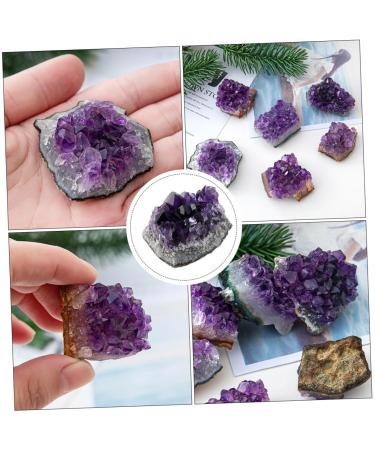 PRETYZOOM Purple Ornament 2pcs Amethyst Cluster Chips Rock Amethyst Gravel Geode Natural Crystal Adornment Irregular Fluorite - Buy Online on SooperMarket.com