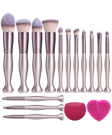 BS-MALL Makeup Brushes Stand Up Premium Synthetic Foundation Powder Concealers Eye Shadows (14rose)