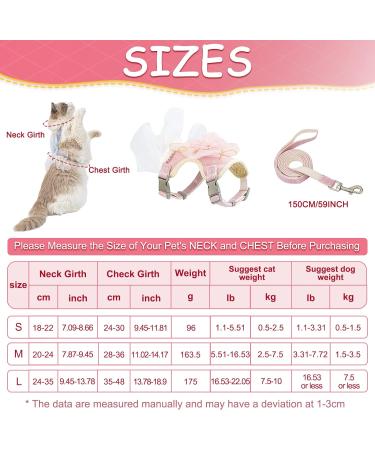 Escape Proof Pink Cat Harness and Leash Set for Small and Large Cats - Junsirs (Pink S 7.09-8.66 (18-22cm)) - Buy Online on SooperMarket.com