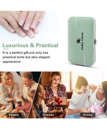 10-Part Manicure & Pedicure Set - Complete Nail Care Kit with Scissors & Clippers | Travel Beauty Essentials (Green) - Buy Online on SooperMarket.com