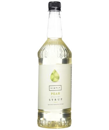 Simply Pear Syrup Vegan & Nut Free Flavoured Syrup for Coffee Cocktails & Baking (1 Litre) 1.00 l (Pack of 1)