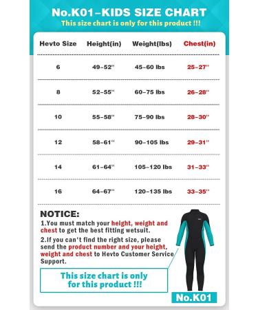 Hevto Kids and Youth 3/2mm Neoprene Full Shorty Wetsuit - Blue 16 - Buy Online on SooperMarket.com