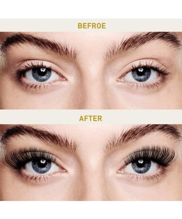 B&Q D Curl Cluster Lashes | 72 Natural Eyelash Clusters for DIY Extensions | Soft Fluffy Individual Clusters | UK-FD-B45-D-8-16MIX - Buy Online on SooperMarket.com