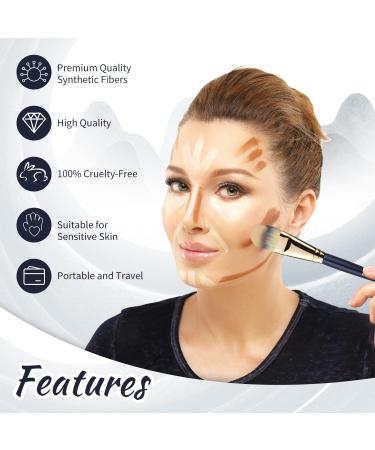 BEILI Foundation Brush Set for Liquid Mask Concealer - 2Pcs Flat Makeup Brushes for Liquid Cream & Powder Foundation - Premium Face Makeup Tools - Buy Online on SooperMarket.com