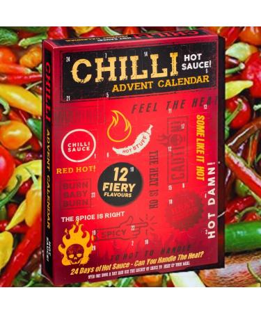 Hot Sauce Advent Calendar 2023-24days Chilli lovers advent festive gift set for men women | Chilli Sauce Variety & Xmas card 500g - Buy Online on SooperMarket.com